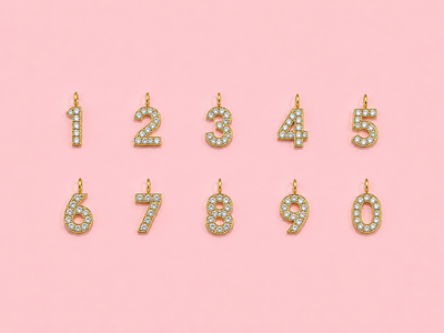 Charms lettre & chiffre à strass