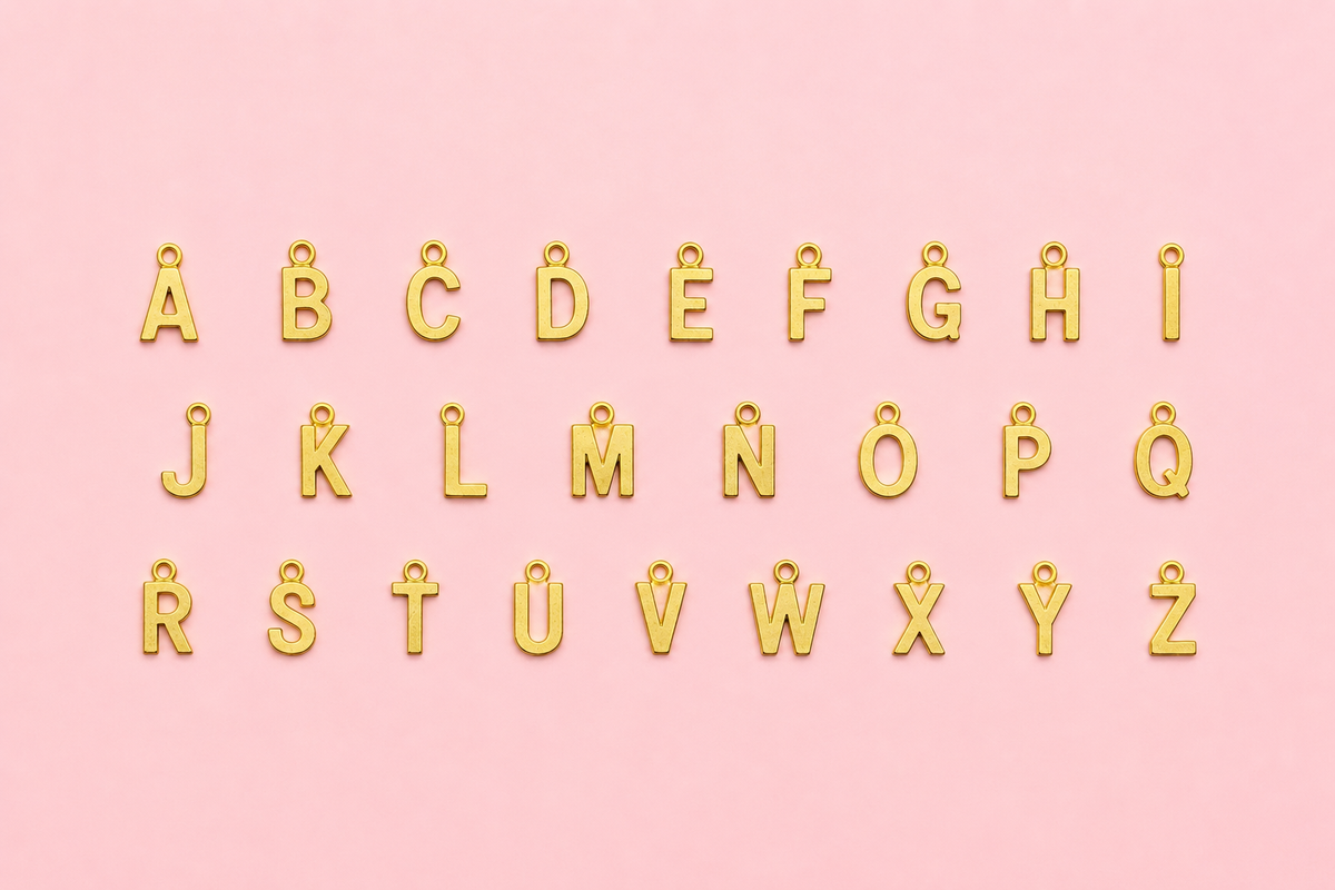 Lettres Charms doré/argenté